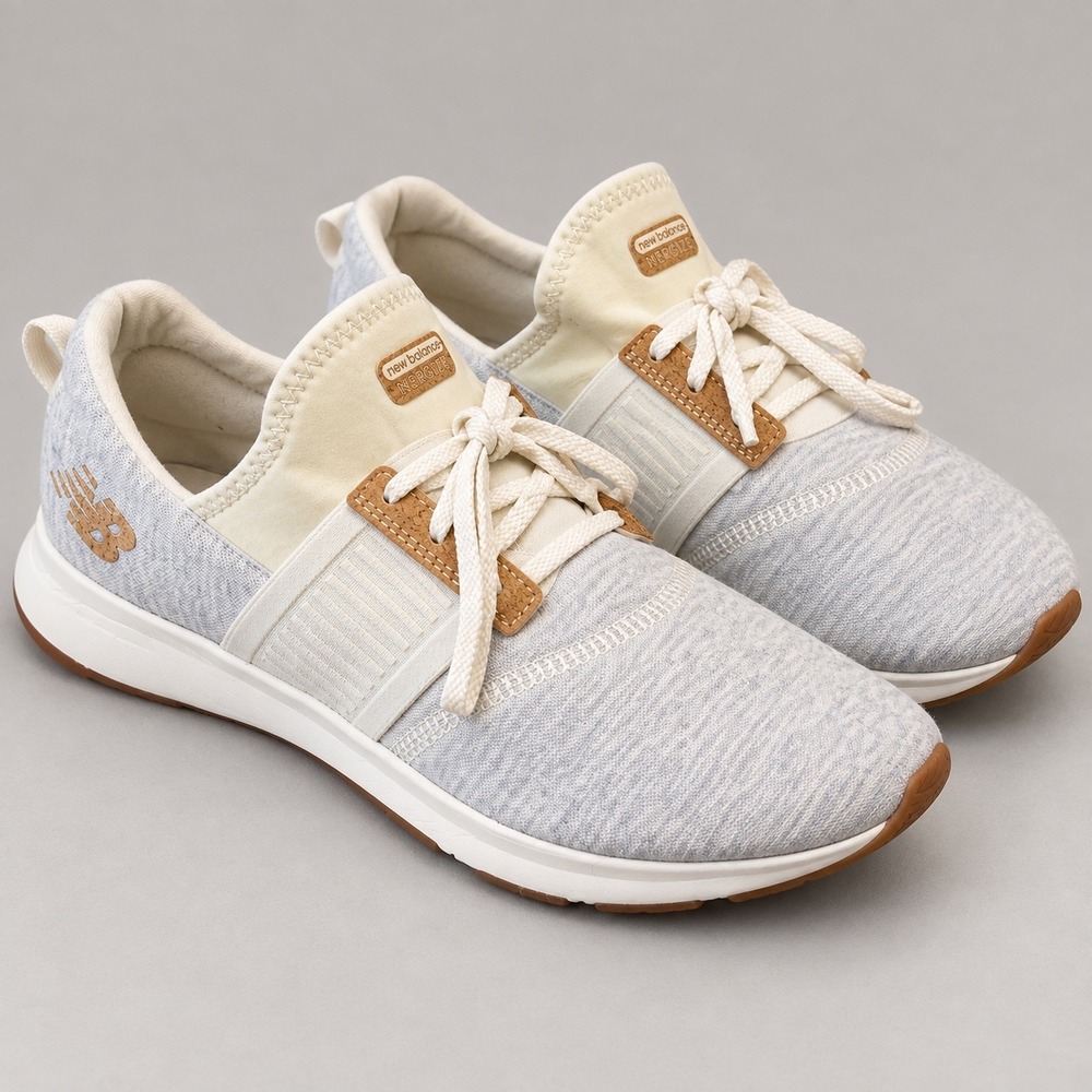 New Balance Nergize Women's 10 Wide Gray Cream Tan Sneakers WXNRGGW3